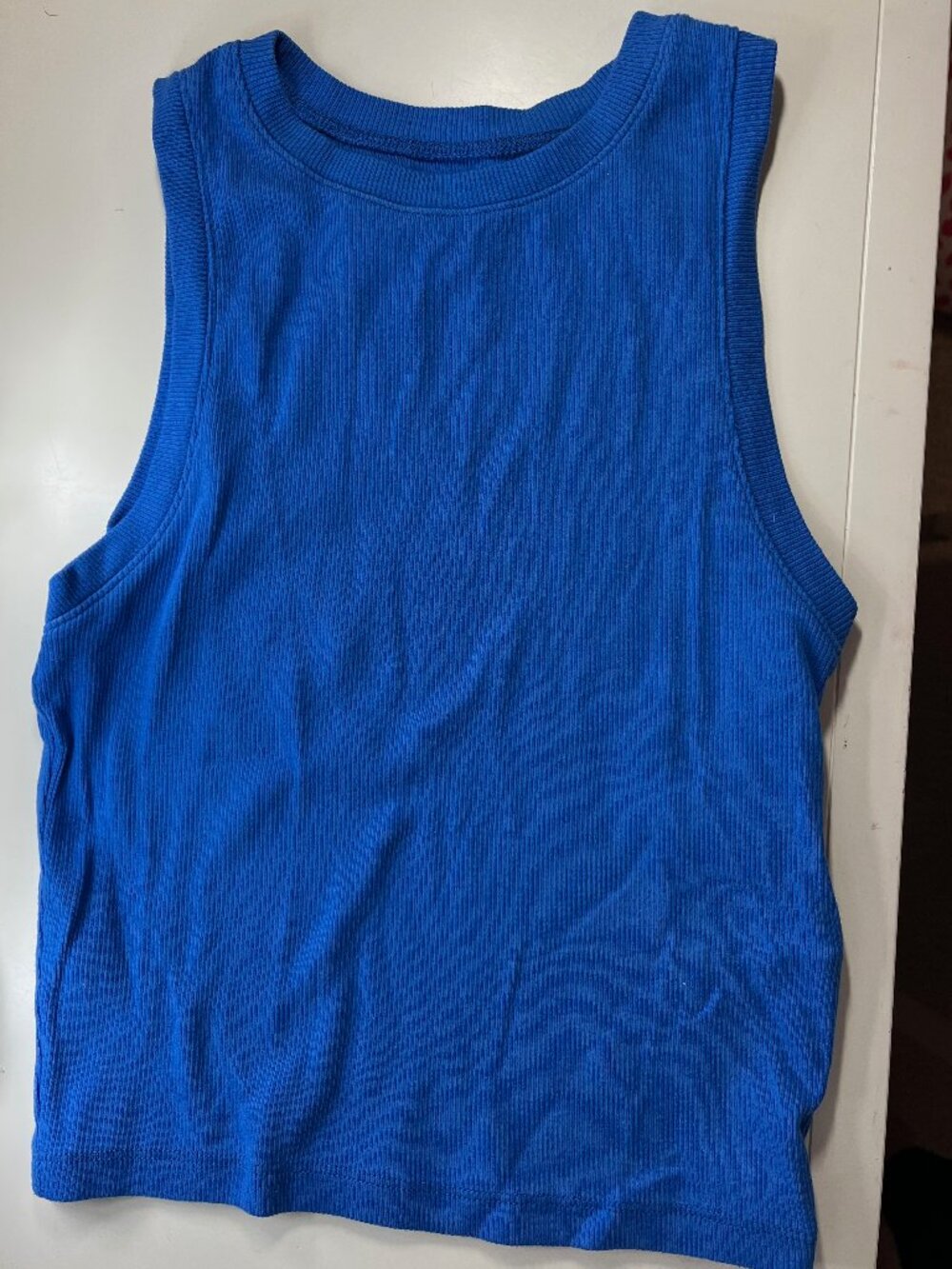 Hollister Ribbed High Neck Tank Top Blue